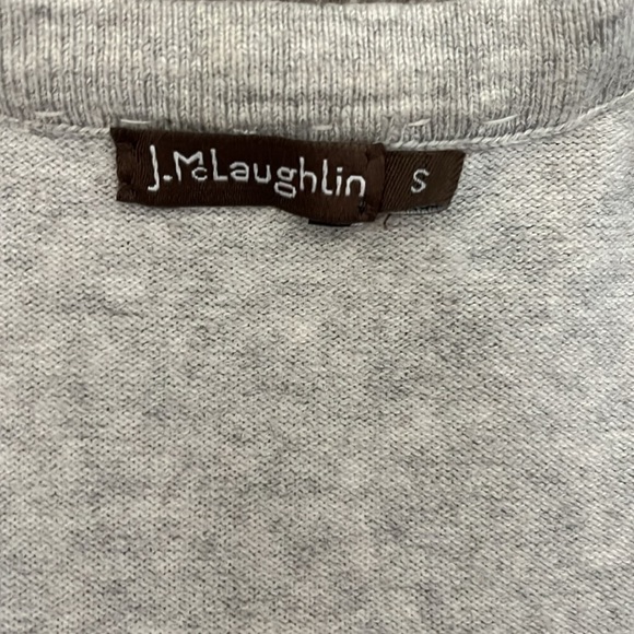 J. McGlaughlin Gray Cotton Blend Gold Chain Detail Cardigan Size Small - Picture 5 of 8